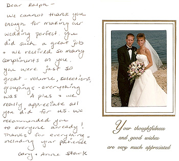 Picture of bride and groom testimonial